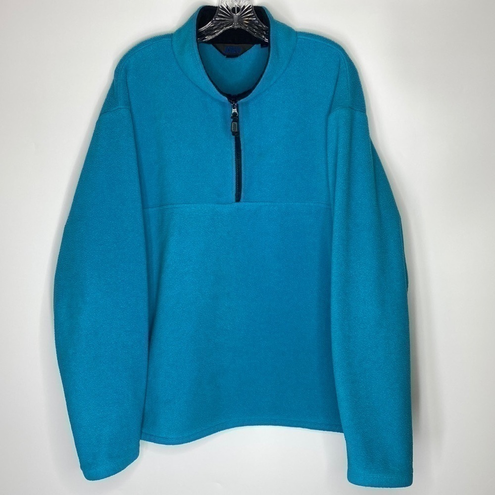 Vintage J Crew Blue Polartec Fleece Pullover Sweatshirt Size XL 90s
